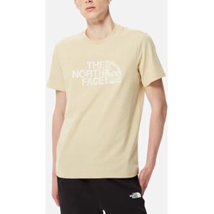 Men's The North Face Mens T Shirts Woodcut Dome Short Sleeve Crew Neck Soft Cotton Tee - Cream - Size: 40 Men's The North Face Mens T Shirts Woodcut Dome Short Sleeve Crew Neck Soft Cotton Tee - Cream - Size: 40