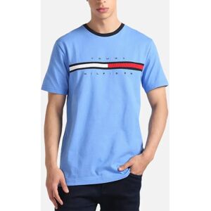 Men's Tommy Hilfiger Mens T Shirts Crew Neck Signature Stripe Summer Cotton Tino Tee - Blue - Size: 44 Men's Tommy Hilfiger Mens T Shirts Crew Neck Signature Stripe Summer Cotton Tino Tee - Blue - Size: 44