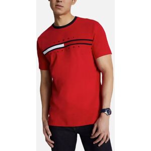 Men's Tommy Hilfiger Mens T Shirts Crew Neck Signature Stripe Summer Cotton Tino Tee - Red - Size: 44 Men's Tommy Hilfiger Mens T Shirts Crew Neck Signature Stripe Summer Cotton Tino Tee - Red - Size: 44