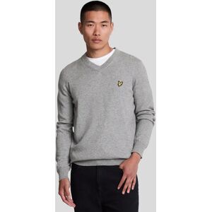 Lyle And Scott Men's Cotton Merino V Neck Jumper - Grey - Size: M Lyle And Scott Men's Cotton Merino V Neck Jumper - Grey - Size: M