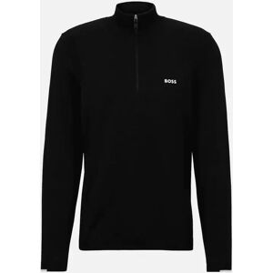 Hugo Boss Men's Ever-X Quarter Zip Knitted Black Sweatshirt - Size: 42 Hugo Boss Men's Ever-X Quarter Zip Knitted Black Sweatshirt - Size: 42