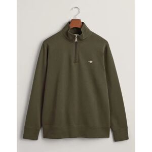GANT Men's Embroidered Archive Shield Half-Zip Sweatshirt - Green - Size: 44 GANT Men's Embroidered Archive Shield Half-Zip Sweatshirt - Green - Size: 44
