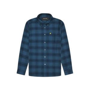 Lyle and Scott Men's Lyle & Scott Tonal Check Flannel Dark Navy Blue Long Sleeve Shirt - Size: 42/Regular Lyle and Scott Men's Lyle & Scott Tonal Check Flannel Dark Navy Blue Long Sleeve Shirt - Size: 42/Regular