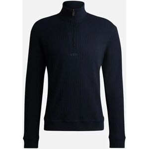 Hugo Boss Men's Quarter-Zip Waffle Structure Track Jacket, Dark Blue - Size: XL Hugo Boss Men's Quarter-Zip Waffle Structure Track Jacket, Dark Blue - Size: XL