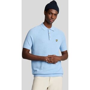 Lyle And Scott Men's Linen Blend Knitted Polo Shirt - Blue - Size: 38 Lyle And Scott Men's Linen Blend Knitted Polo Shirt - Blue - Size: 38