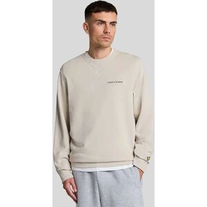 Lyle And Scott Men's Loopback Embroidered Crew Neck Sweatshirt - Cream - Size: 42 Lyle And Scott Men's Loopback Embroidered Crew Neck Sweatshirt - Cream - Size: 42
