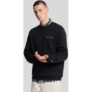 Lyle And Scott Men's Loopback Embroidered Crew Neck Sweatshirt - Blue - Size: 44 Lyle And Scott Men's Loopback Embroidered Crew Neck Sweatshirt - Blue - Size: 44