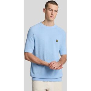 Lyle And Scott Men's Linen Blend Knitted T-Shirt - Blue - Size: 44 Lyle And Scott Men's Linen Blend Knitted T-Shirt - Blue - Size: 44