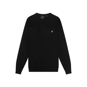 Lyle and Scott Men's Lyle & Scott Cotton Merino Jet Black V-Neck Jumper - Size: 38 Lyle and Scott Men's Lyle & Scott Cotton Merino Jet Black V-Neck Jumper - Size: 38