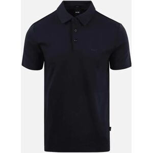 Hugo Boss Men's Palosh Cotton Rubberised Logo Navy Polo Shirt - Size: 38 Hugo Boss Men's Palosh Cotton Rubberised Logo Navy Polo Shirt - Size: 38
