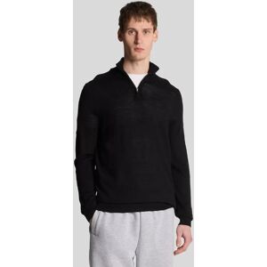 Lyle And Scott Men's Golf Inspired Embroidered 1/4 Zip Merino Knit Jumper - Black - Size: XXL Lyle And Scott Men's Golf Inspired Embroidered 1/4 Zip Merino Knit Jumper - Black - Size: XXL