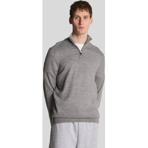 Lyle And Scott Men's Golf Inspired Embroidered 1/4 Zip Merino Knit Jumper - Grey - Size: S Lyle And Scott Men's Golf Inspired Embroidered 1/4 Zip Merino Knit Jumper - Grey - Size: S