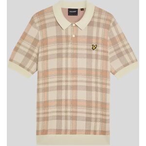 Lyle And Scott Men's Tartan Knitted Polo Shirt - Cream - Size: 38/Regular Lyle And Scott Men's Tartan Knitted Polo Shirt - Cream - Size: 38/Regular