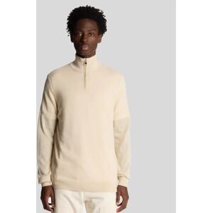 Lyle And Scott Men's Golf Inspired Embroidered 1/4 Zip Merino Knit Jumper - Tan - Size: XL Lyle And Scott Men's Golf Inspired Embroidered 1/4 Zip Merino Knit Jumper - Tan - Size: XL