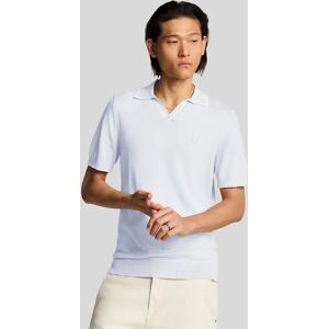 Lyle And Scott Men's Tipped Knitted Open Collar Polo Shirt - Blue - Size: 36 Lyle And Scott Men's Tipped Knitted Open Collar Polo Shirt - Blue - Size: 36