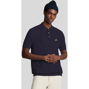 Lyle And Scott Men's Linen Blend Knitted Polo Shirt - Navy - Size: 38 Lyle And Scott Men's Linen Blend Knitted Polo Shirt - Navy - Size: 38