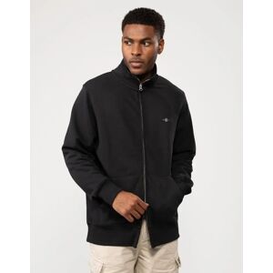 Men's GANT Mens Regular Fit Shield Logo Full Zip Sweatshirt - 5 Black - Size: 38 Men's GANT Mens Regular Fit Shield Logo Full Zip Sweatshirt - 5 Black - Size: 38