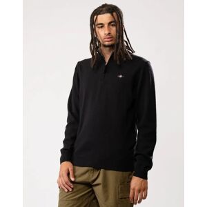 Men's GANT Mens Superfine Lambswool Half Zip Cardigan - 5 Black - Size: L Men's GANT Mens Superfine Lambswool Half Zip Cardigan - 5 Black - Size: L