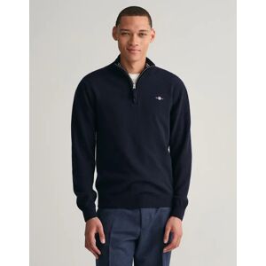 Men's GANT Mens Superfine Lambswool Half Zip Cardigan - 410 Marine - Navy - Size: XXXL Men's GANT Mens Superfine Lambswool Half Zip Cardigan - 410 Marine - Navy - Size: XXXL