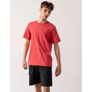 Hugo Boss Men's BOSS Orange Tales Mens Cotton-Jersey T-shirt With Logo Patch - Open Red 645 - Size: 44 Hugo Boss Men's BOSS Orange Tales Mens Cotton-Jersey T-shirt With Logo Patch - Open Red 645 - Size: 44