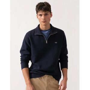 Men's GANT Mens Texture Half-Zip Sweatshirt - 433 Evening Blue - Navy - Size: 40 Men's GANT Mens Texture Half-Zip Sweatshirt - 433 Evening Blue - Navy - Size: 40