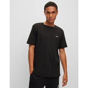 Hugo Boss Men's HUGO Dero222 Mens Cotton-Jersey T-Shirt with Logo Print NOS - Black 001 - Size: 38 Hugo Boss Men's HUGO Dero222 Mens Cotton-Jersey T-Shirt with Logo Print NOS - Black 001 - Size: 38