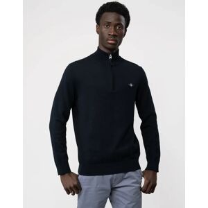 Men's GANT Mens Classic Cotton Half Zip Jumper - 433 Evening Blue - Navy - Size: 46 Men's GANT Mens Classic Cotton Half Zip Jumper - 433 Evening Blue - Navy - Size: 46