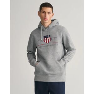 Men's GANT Mens Regular FIt Archive Shield Pullover Hoodie - 93 Grey Melange - Size: 42 Men's GANT Mens Regular FIt Archive Shield Pullover Hoodie - 93 Grey Melange - Size: 42
