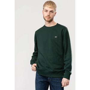 Men's GANT Mens Regular Fit Shield Logo Crew Neck Sweatshirt - 374 Tartan Green - Size: L Men's GANT Mens Regular Fit Shield Logo Crew Neck Sweatshirt - 374 Tartan Green - Size: L