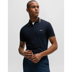 Hugo Boss Men's BOSS Green Paul Mens Short Sleeve Polo Shirt With Contrast Tipping NOS - Dark Blue 401 - Navy - Size: 44 Hugo Boss Men's BOSS Green Paul Mens Short Sleeve Polo Shirt With Contrast Tipping NOS - Dark Blue 401 - Navy - Size: 44