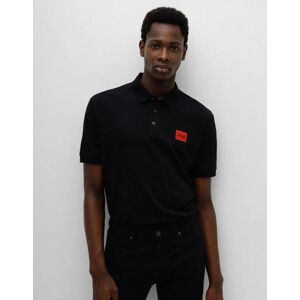 Hugo Boss Men's HUGO Dereso222 Mens Cotton Piqué Slim-Fit Polo Shirt with Logo Label NOS - Black 001 - Size: 44 Hugo Boss Men's HUGO Dereso222 Mens Cotton Piqué Slim-Fit Polo Shirt with Logo Label NOS - Black 001 - Size: 44