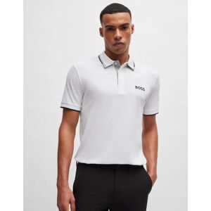 Hugo Boss Men's BOSS Green Paddy Pro Mens Cotton Blend Polo Shirt With Contrast Logos NOS - White 100 - Size: 42 Hugo Boss Men's BOSS Green Paddy Pro Mens Cotton Blend Polo Shirt With Contrast Logos NOS - White 100 - Size: 42