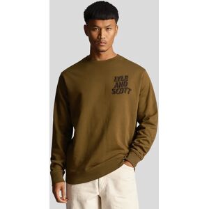 Lyle And Scott Men's Ripple Logo Crewneck Sweatshirt - Green - Size: M Lyle And Scott Men's Ripple Logo Crewneck Sweatshirt - Green - Size: M