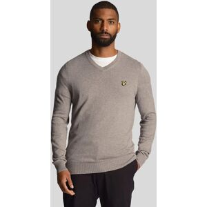 Lyle And Scott Men's Cotton Merino V-Neck Sweater - Grey - Size: 38 Lyle And Scott Men's Cotton Merino V-Neck Sweater - Grey - Size: 38