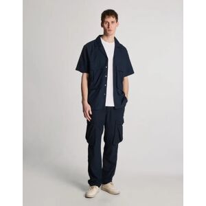 Lyle And Scott Men's Cotton Linen Revere Collar Shirt - Navy - Size: 44/Regular Lyle And Scott Men's Cotton Linen Revere Collar Shirt - Navy - Size: 44/Regular