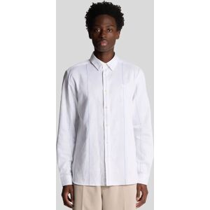 Lyle And Scott Men's Linen Stripe Long Sleeve Shirt - White - Size: 44/Regular Lyle And Scott Men's Linen Stripe Long Sleeve Shirt - White - Size: 44/Regular