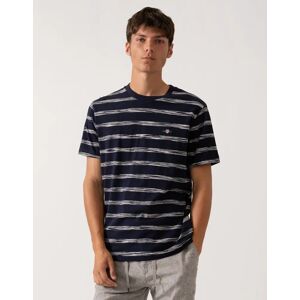 Men's GANT Mens Striped Crew Neck Short Sleeve T-Shirt - 433 Evening Blue - Navy - Size: 40 Men's GANT Mens Striped Crew Neck Short Sleeve T-Shirt - 433 Evening Blue - Navy - Size: 40