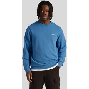 Lyle And Scott Men's Loopback Embroidered Crewneck Sweatshirt - Blue - Size: S Lyle And Scott Men's Loopback Embroidered Crewneck Sweatshirt - Blue - Size: S
