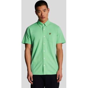 Lyle And Scott Men's Short Sleeve Pique Shirt - Green - Size: 40/Regular Lyle And Scott Men's Short Sleeve Pique Shirt - Green - Size: 40/Regular