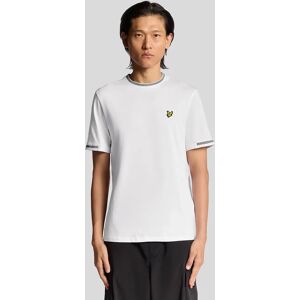 Lyle And Scott Men's Birdseye Half Tipped T-Shirt - White - Size: 34 Lyle And Scott Men's Birdseye Half Tipped T-Shirt - White - Size: 34