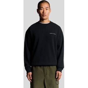 Lyle And Scott Men's Script Brushback Fleece Sweatshirt - Navy - Size: 40 Lyle And Scott Men's Script Brushback Fleece Sweatshirt - Navy - Size: 40
