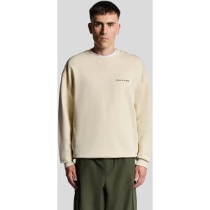 Lyle And Scott Men's Script Brushback Fleece Sweatshirt - Cream - Size: 38 Lyle And Scott Men's Script Brushback Fleece Sweatshirt - Cream - Size: 38