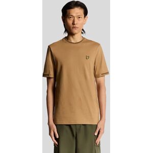 Lyle And Scott Men's Birdseye Half Tipped T-Shirt - Brown - Size: 34 Lyle And Scott Men's Birdseye Half Tipped T-Shirt - Brown - Size: 34
