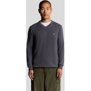 Lyle And Scott Men's Cotton Merino V Neck Jumper - Grey - Size: XL Lyle And Scott Men's Cotton Merino V Neck Jumper - Grey - Size: XL