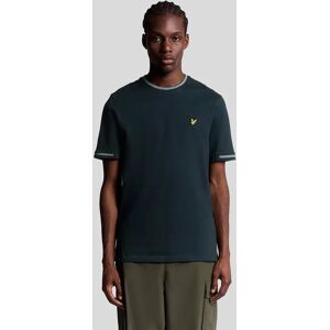 Lyle And Scott Men's Birdseye Half Tipped T-Shirt - Navy - Size: 40 Lyle And Scott Men's Birdseye Half Tipped T-Shirt - Navy - Size: 40