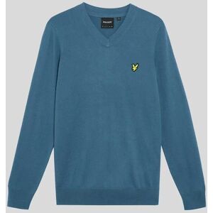Lyle And Scott Men's Cotton Merino V Neck Jumper - Blue - Size: M Lyle And Scott Men's Cotton Merino V Neck Jumper - Blue - Size: M