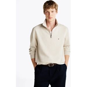 Men's Tommy Hilfiger Essential Fleece Mens Half Zip Sweatshirt - Heathered Oatmilk - Tan - Size: 42 Men's Tommy Hilfiger Essential Fleece Mens Half Zip Sweatshirt - Heathered Oatmilk - Tan - Size: 42
