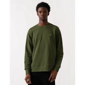 Men's GANT Mens Regular Fit Shield Logo Crew Neck Sweatshirt - 360 Country Green - Tan - Size: XXL Men's GANT Mens Regular Fit Shield Logo Crew Neck Sweatshirt - 360 Country Green - Tan - Size: XXL