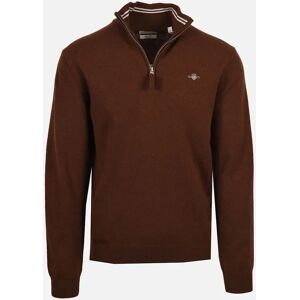 Men's Gant Superfine Lambswool Half Zip Mahogany Brown - Size: 44 Men's Gant Superfine Lambswool Half Zip Mahogany Brown - Size: 44