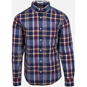 Men's Gant Reg Poplin Check Shirt Persian Blue - Size: 40 Men's Gant Reg Poplin Check Shirt Persian Blue - Size: 40